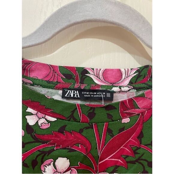 NWOT ZARA floral puff sleeve blouse size medium - Picture 5 of 6